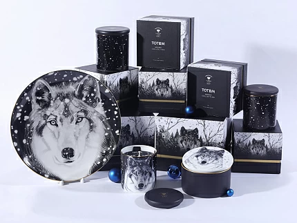 Шкатулка в подарочной упаковке, форма Идиллия, рисунок Тотем. Волк арт. 81.31593.00.1