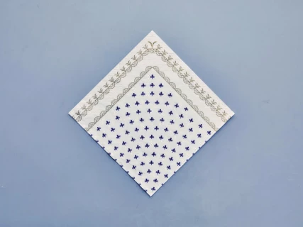 Салфетки бумажные, рисунок Кобальтовая сетка белая, 33х33 см, 20 шт, арт 14.00974.05, 