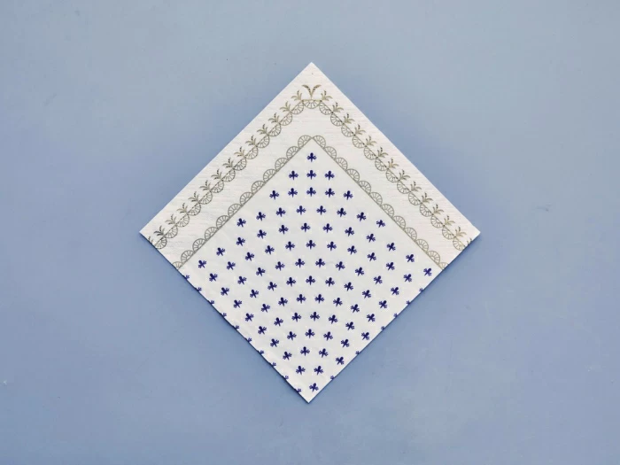 Салфетки бумажные, рисунок Кобальтовая сетка белая, 33х33 см, 20 шт, арт 14.00974.05, 