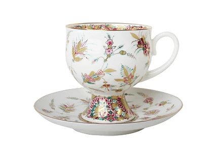 Чашка с блюдцем кофейная 160 мл форма Классическая-2 рисунок Золотые ветви арт. 81.13873.00.1