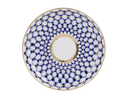 Чашка с блюдцем чайная форма Весенняя рисунок Кобальтовая сетка 250 мл арт. 81.19918.00.1