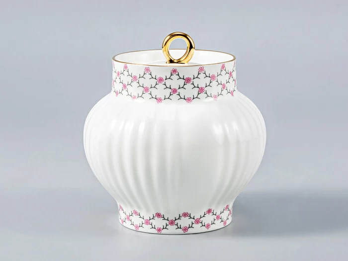 Сахарница форма Волна рисунок Розовая сетка 390 мл, арт.  80.09276.00.1, 