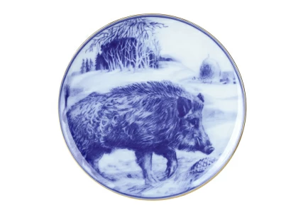Декоративная тарелка 195 мм. форма Эллипс рисунок Вепрь арт. 80.92298.00.1, 