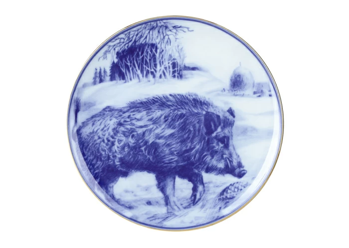Декоративная тарелка 195 мм. форма Эллипс рисунок Вепрь арт. 80.92298.00.1, 