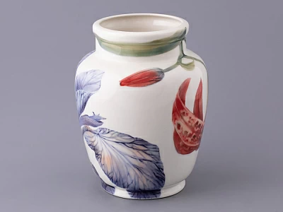 Ваза форма Китайская малого размера рисунок Ирисы Лилия светлый, арт.80.47139.00.1 Ваза форма Китайская малого размера рисунок Ирисы Лилия светлый, арт.80.47139.00.1