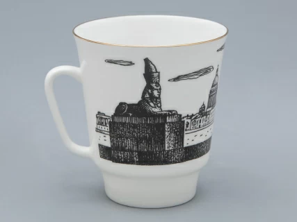 Чашка с блюдцем 165 мл форма Майская рисунок Русские писатели Ахматова, арт. 81.32129.00.1,  Чашка с блюдцем 165 мл форма Майская рисунок Русские писатели Ахматова, арт. 81.32129.00.1,