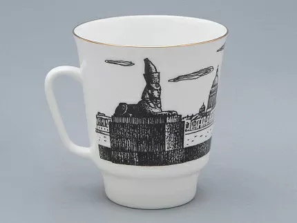 Чашка с блюдцем 165 мл форма Майская рисунок Русские писатели Ахматова, арт. 81.32129.00.1