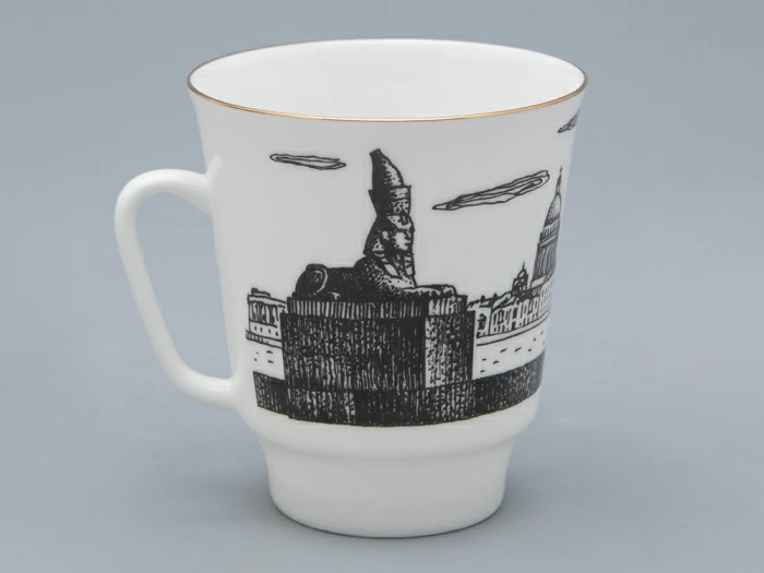 Чашка с блюдцем 165 мл форма Майская рисунок Русские писатели Ахматова, арт. 81.32129.00.1,  Чашка с блюдцем 165 мл форма Майская рисунок Русские писатели Ахматова, арт. 81.32129.00.1,