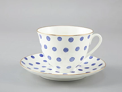 Чашка с блюдцем чайная форма Весенняя рисунок Polka dot арт. 81.28727.00.1 Чашка с блюдцем чайная форма Весенняя рисунок Polka dot арт. 81.28727.00.1