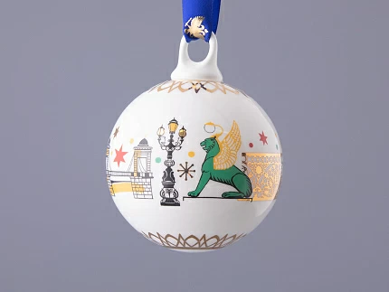Подарочный набор Ёлочных украшений, форма Шар с петелькой, рисунок Рождественский Петербург, арт. 81.32760.00.1 Подарочный набор Ёлочных украшений, форма Шар с петелькой, рисунок Рождественский Петербург, арт. 81.32760.00.1