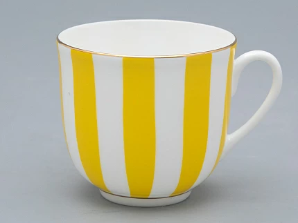 Чашка с блюдцем форма Ландыш рисунок Да и нет (желтый)  арт. 81.16678.00.1