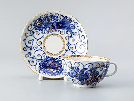 Чашка с блюдцем чайная Тюльпан Птица-царица арт. 81.10122.00.1