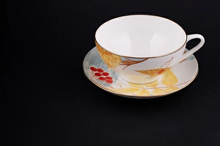 Чашка с блюдцем Золотое утро, на форме Купольная арт 61.21041.00.1 Чашка с блюдцем Золотое утро, на форме Купольная арт 61.21041.00.1