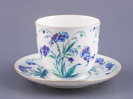Чашка с блюдцем кофейная 180 мл форма Ландыш рисунок Незабудки арт. 81.10781.00.1, 