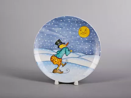 Декоративная тарелка 195 мм форма Эллипс рисунок Зима. Утенок арт. 81.31056.00.1