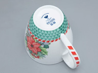 Бокал с блюдцем форма Весна рисунок Зимняя история (зеленый) арт. 81.31856.00.1