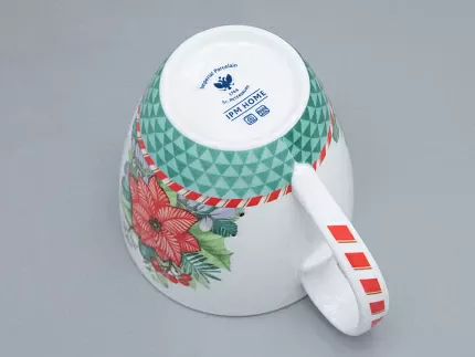 Бокал с блюдцем форма Весна рисунок Зимняя история (зеленый) арт. 81.31856.00.1