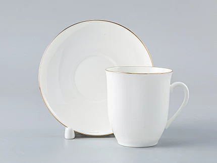 Чашка с блюдцем кофейная форма Росинка рисунок Золотой кантик арт. 81.14203.00.1 Чашка с блюдцем кофейная форма Росинка рисунок Золотой кантик арт. 81.14203.00.1