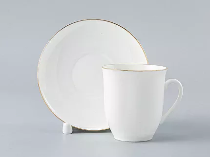 Чашка с блюдцем кофейная форма Росинка рисунок Золотой кантик арт. 81.14203.00.1