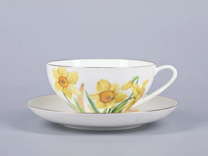 Чашка с блюдцем чайная 300 мл форма Купольная рисунок Narcissus арт. 81.29658.00.1,  Чашка с блюдцем чайная 300 мл форма Купольная рисунок Narcissus арт. 81.29658.00.1,