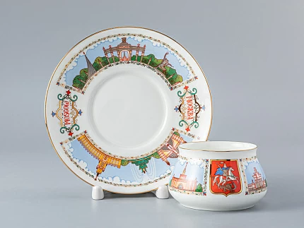 Чашка с блюдцем кофейная 180 мл форма Билибина рисунок Павильоны ВДНХ арт. 81.24413.00.1