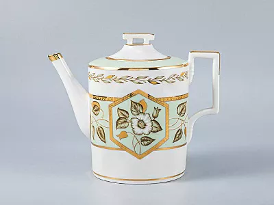 Сервиз чайный форма Гербовая рисунок Нефритовый фон, 6 персон 20 предметов, арт. 81.20900.00.1