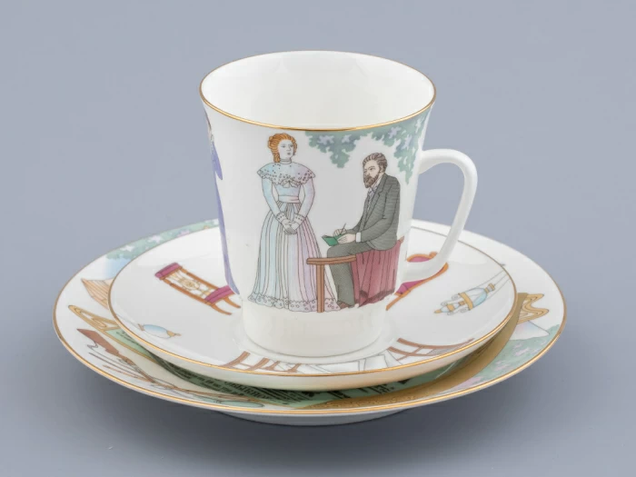 Трехпредметный комплект 165 мл форма Майская рисунок Чайка, арт. 81.31868.00.1,  Трехпредметный комплект 165 мл форма Майская рисунок Чайка, арт. 81.31868.00.1,