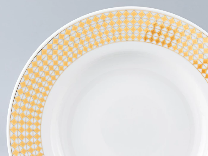 Тарелка мелкая 200 форма Гладкая рисунок Зазеркалье. Ромбы, арт. 80.99937.00.1, 