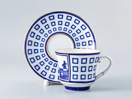 Чашка с блюдцем чайная 220 мл форма Банкетная рисунок Аничков мост арт. 81.16035.00.1