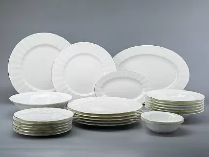 Сервиз столовый форма Нега рисунок Платиновая  лента, 6 персон 24 предмета арт. 81.30716.00.1