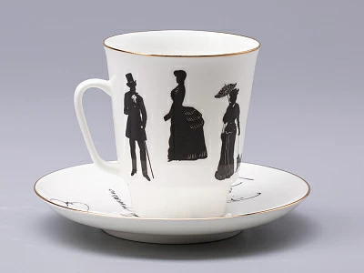 Чашка с блюдцем 165 мл форма Майская рисунок Русские писатели Чехов, арт. 81.31160.00.1 Чашка с блюдцем 165 мл форма Майская рисунок Русские писатели Чехов, арт. 81.31160.00.1