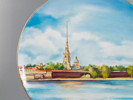 Декоративная тарелка 275 мм, форма Эллипс, Звезда Востока (Петропавловская), арт 80.38398.00.1 Декоративная тарелка 275 мм, форма Эллипс, Звезда Востока (Петропавловская), арт 80.38398.00.1