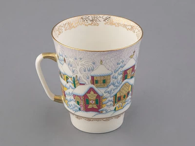 Чашка с блюдцем 165 мл форма Майская рисунок Зимний день, арт. 81.10375.00.1