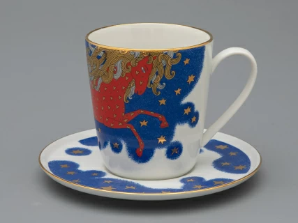 Чашка с блюдцем чайная, форма Колокол рисунок Год лошади, арт. 81.33964.00.1, 