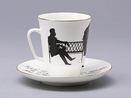 Чашка с блюдцем 165 мл форма Майская рисунок Русские писатели Пушкин, арт. 81.31157.00.1 Чашка с блюдцем 165 мл форма Майская рисунок Русские писатели Пушкин, арт. 81.31157.00.1