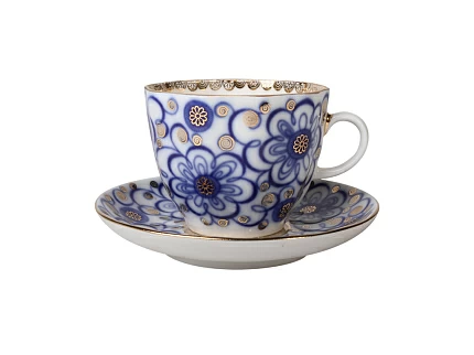 Чашка с блюдцем кофейная 140 мл форма Тюльпан рисунок Вьюнок арт. 81.10109.00.1