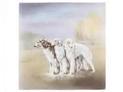 Пласт 350х350 форма Квадратный рисунок Русские борзые арт. 80.88053.00.1, 