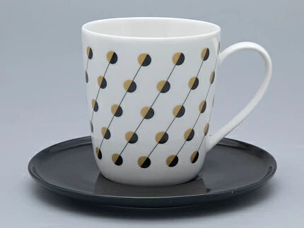 Чашка с блюдцем чайная форма Колокол рисунок Балтийский берег 2, арт. 81.31863.00.1