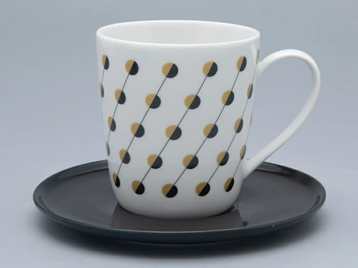 Чашка с блюдцем чайная форма Колокол рисунок Балтийский берег 2, арт. 81.31863.00.1, 