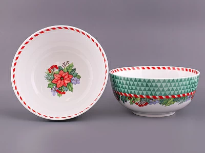 Набор салатников 2шт 190 мм, форма Восточная, рисунок Зимняя история арт. 81.11372.00.1