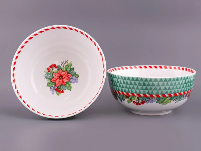 Набор салатников 2шт 190 мм, форма Восточная, рисунок Зимняя история арт. 81.11372.00.1, 