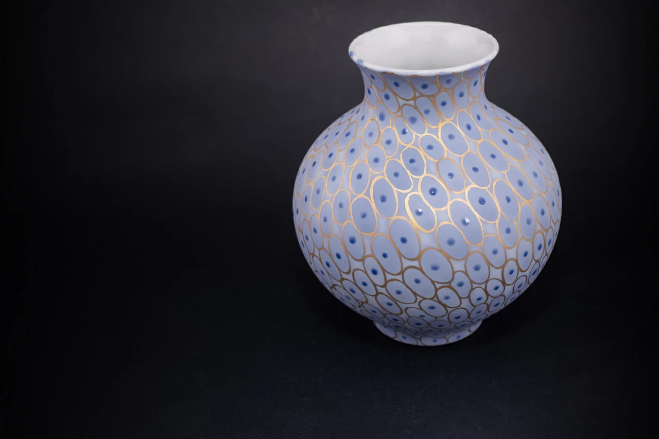 Ваза Голубая, на форме Русская, арт 60.16394.00.1, 