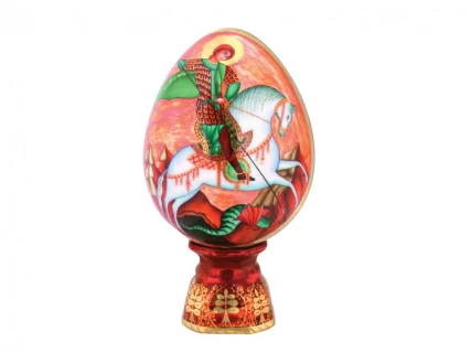 Яйцо пасхальное на подставке 155 мм Битва святого Георгия арт.  80.05877.00.1, 