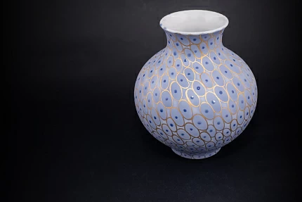 Ваза Голубая, на форме Русская, арт 60.16394.00.1