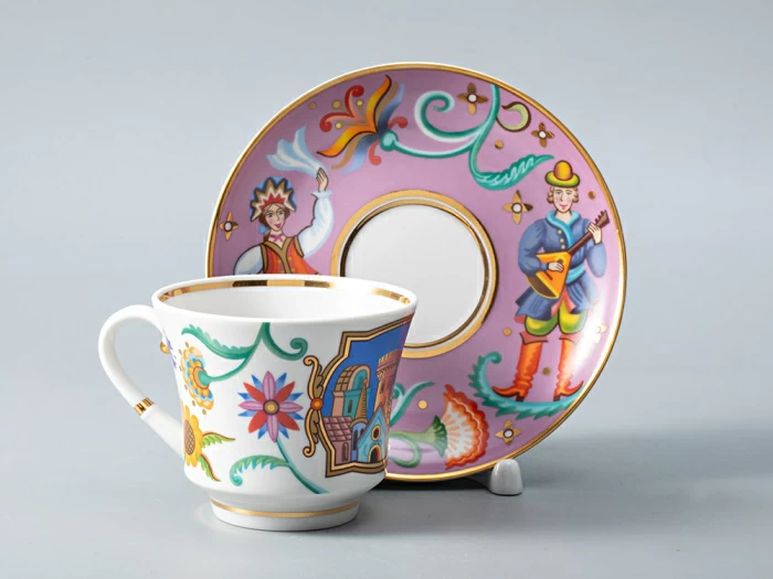 Чашка с блюдцем чайная 220 мл форма Банкетная рисунок Чудоград. Камаринская арт. 81.29158.00.1, 