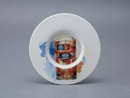 Бокал с блюдцем и крышкой 400мл в подарочной упаковке, форма Топ, рисунок Atomic Heart 2, арт 81.34449.00.1