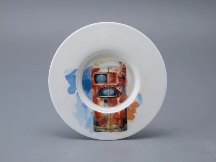 Бокал с блюдцем и крышкой 400мл в подарочной упаковке, форма Топ, рисунок Atomic Heart 2, арт 81.34449.00.1, 