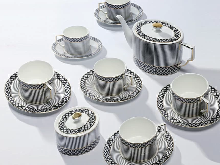 Сервиз чайный на 6 персон 14 предметов форма Элегия рисунок Elegant, арт. 81.34728.00.1