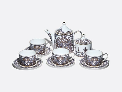 Сервиз чайный на 4 персоны 10 предметов в подарочной упаковке, форма Идиллия рисунок Барокко, арт. 81.34916.00.1