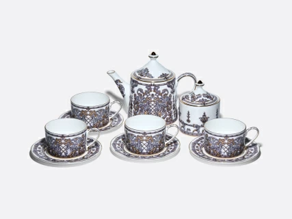 Сервиз чайный на 4 персоны 10 предметов в подарочной упаковке, форма Идиллия рисунок Барокко, арт. 81.34916.00.1, 